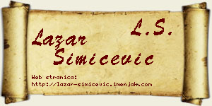 Lazar Simićević vizit kartica
